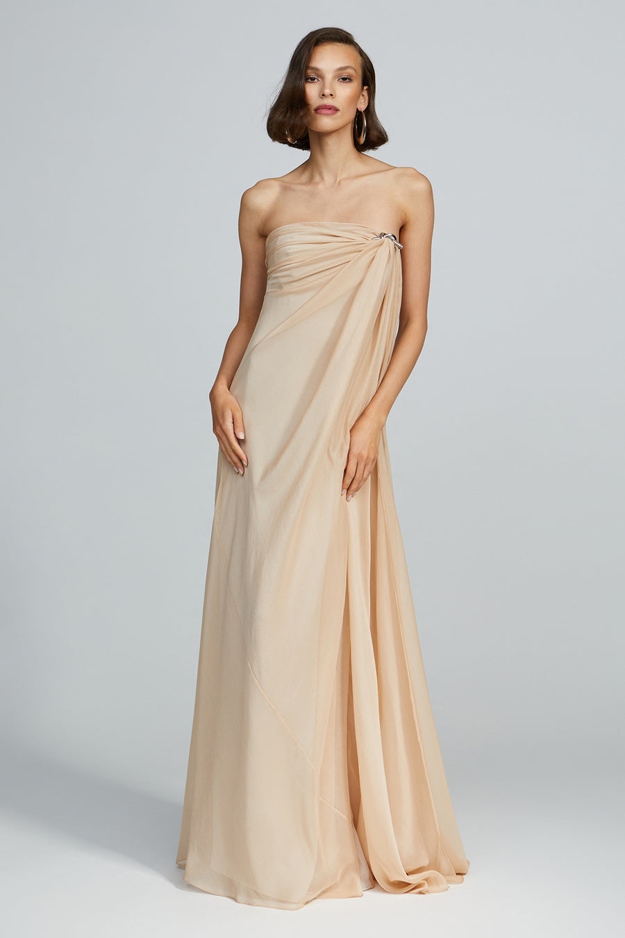 Oyster Chiffon Gown