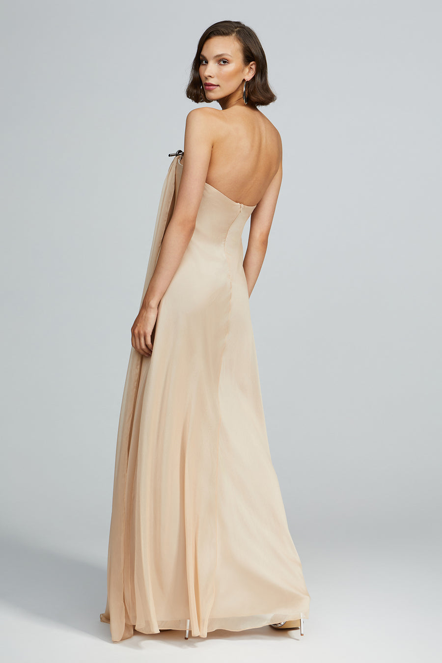 Oyster Chiffon Gown