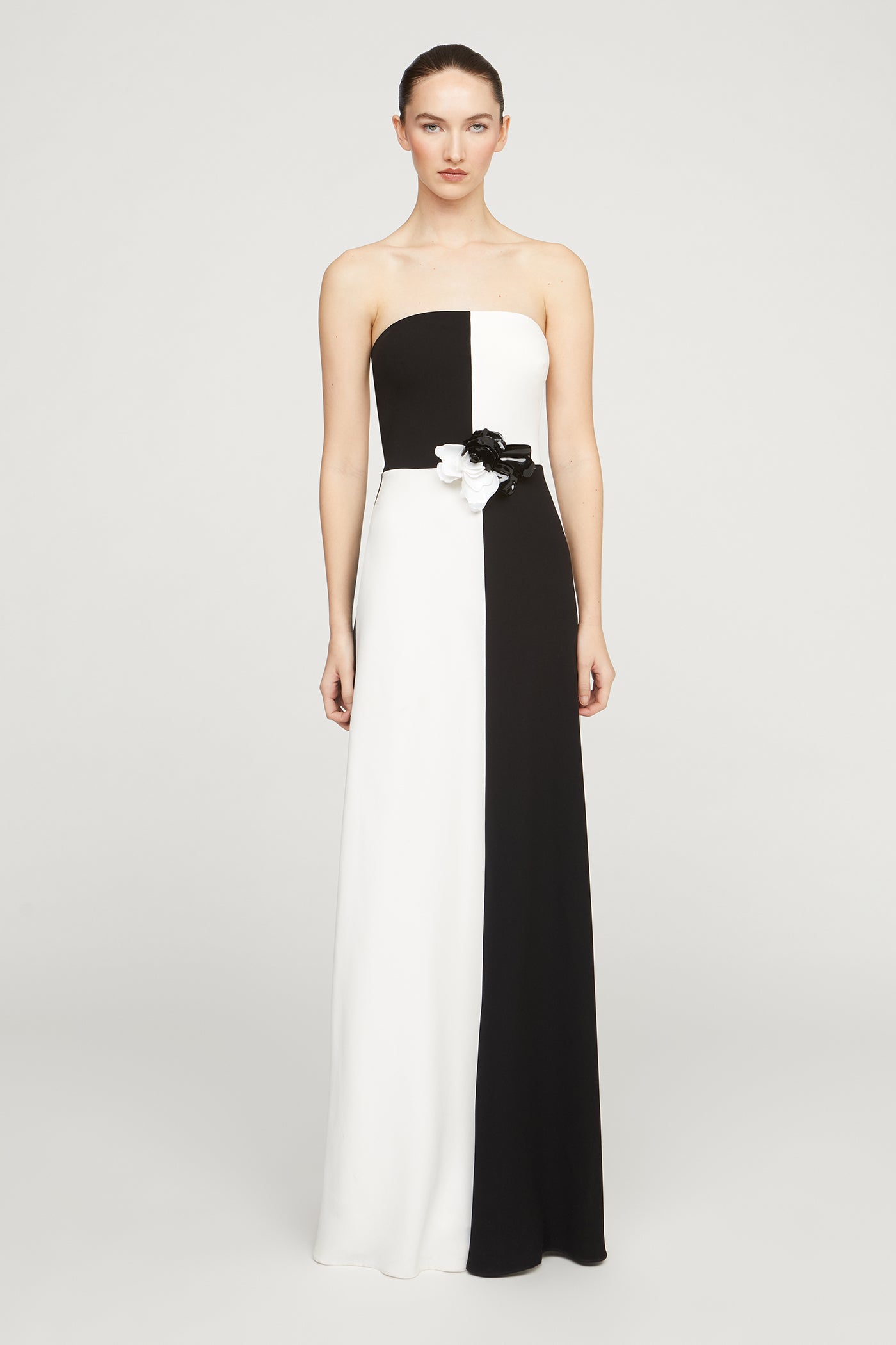 Cassia Crepe Color Block Gown