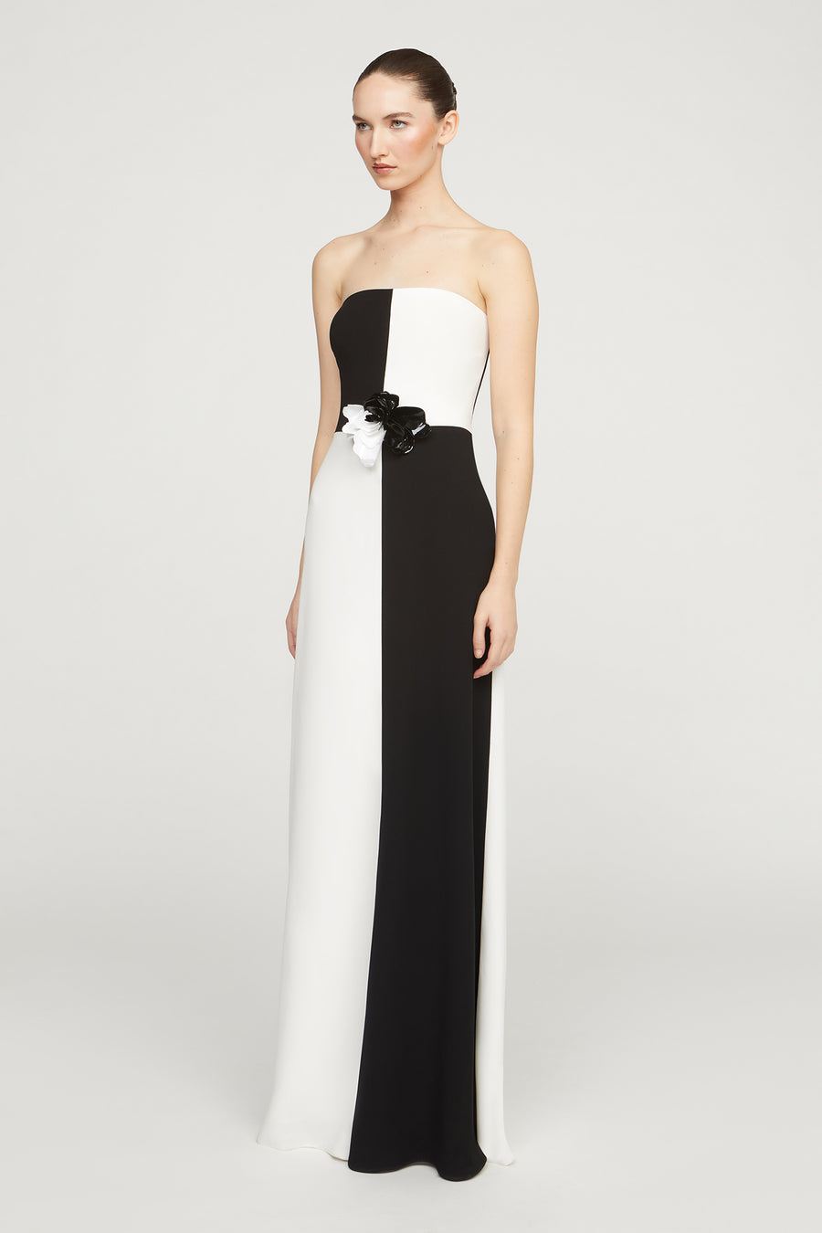 Cassia Crepe Color Block Gown – Halston Cassia Crepe Color Block Gown – Halston