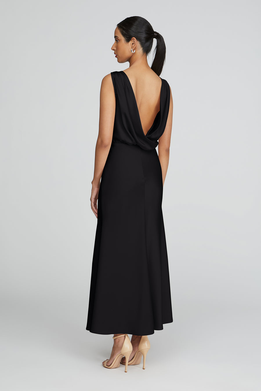 aubrianna midi dress Aubrianna One-Shoulder Strappy Back Dress White