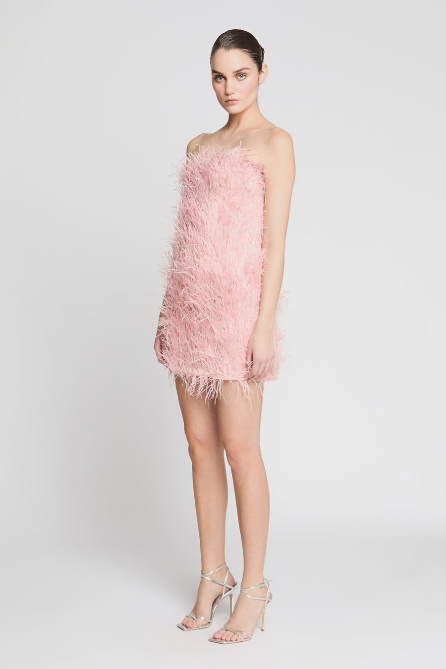 faux feather mini dress Juniper Faux Feather Mini