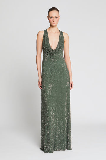 Sunni Crystal Mesh Gown