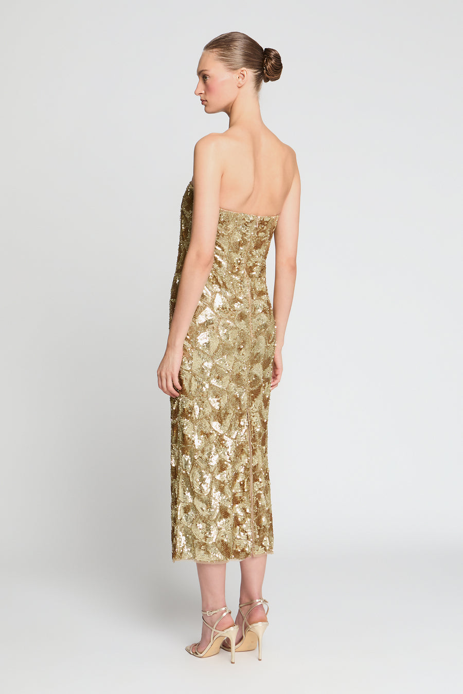 Sigrid Beaded Midi Dress 6 / Light Gold Sigrid Beaded Midi Dress 6 / Light Gold