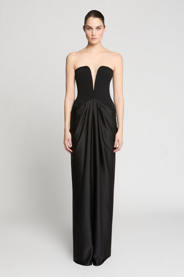 Sanna Crepe And Satin Gown
