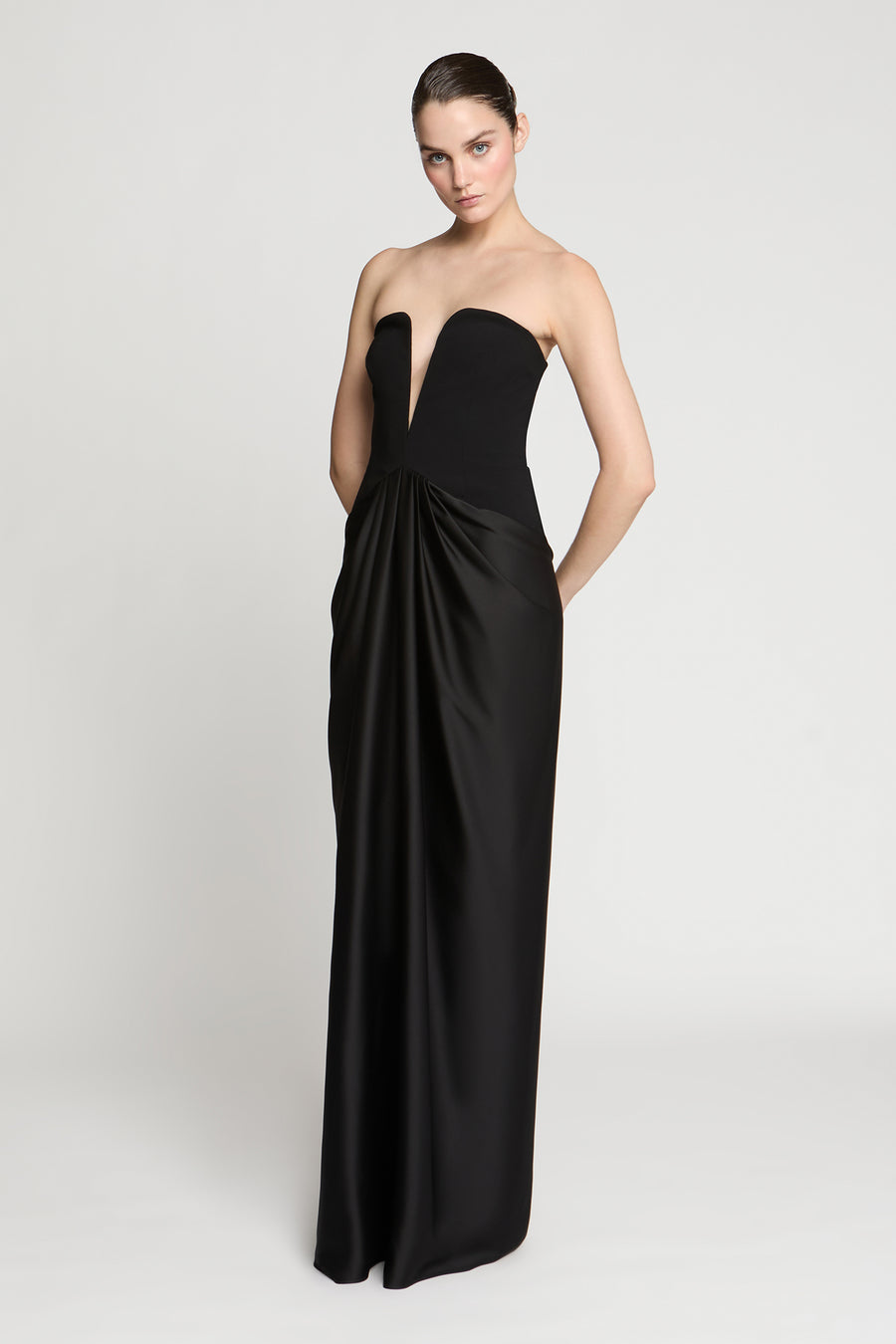 Sanna Crepe And Satin Gown