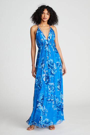 Mindy Gown In Printed Chiffon