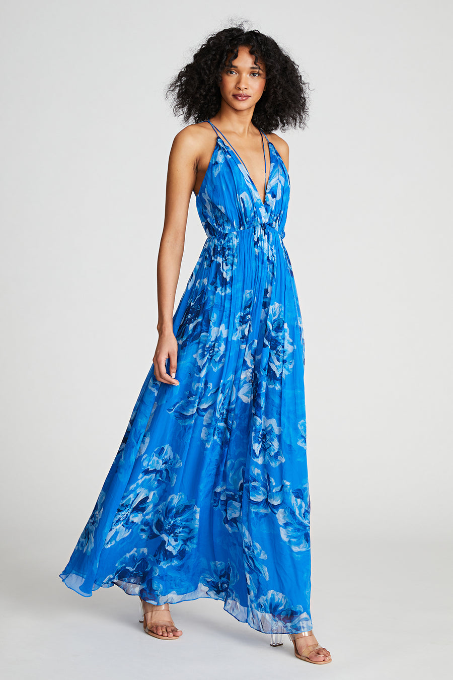 Mindy Gown In Printed Chiffon