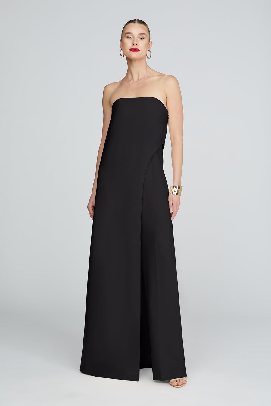 STRAPLESS Jumpsuit W/ FLOWY PANTS Black / 4 STRAPLESS Jumpsuit W/ FLOWY PANTS Black / 4
