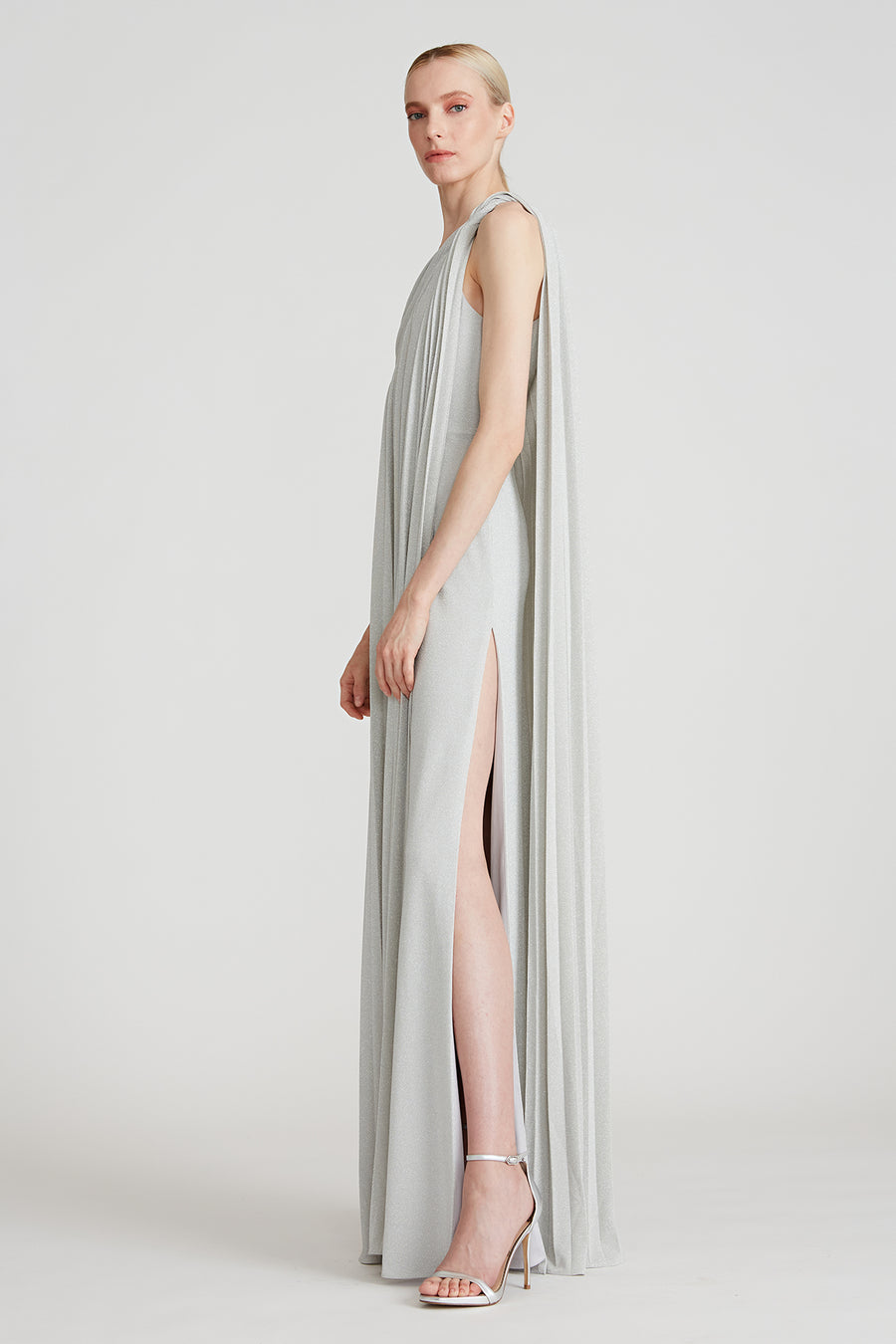 halston pleated dress Chris Pleated Jersey Gown
