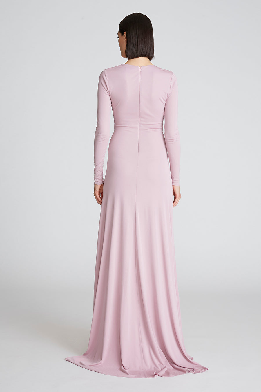 Halston - Andie Matte Jersey Twist Gown - Dusty Rose Halston - Andie Matte Jersey Twist Gown - Dusty Rose
