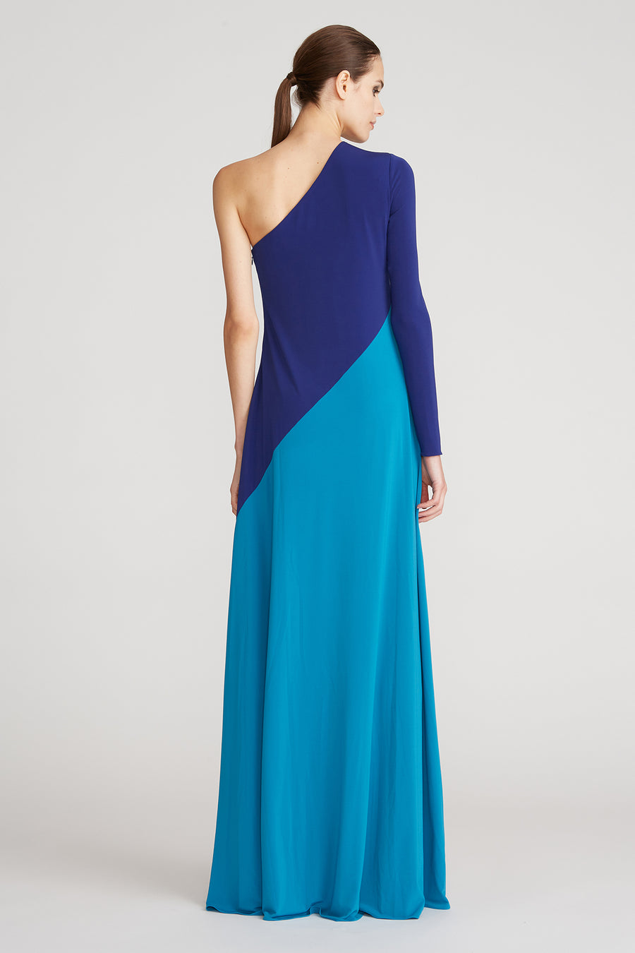 Aja Jersey Color Block Gown
