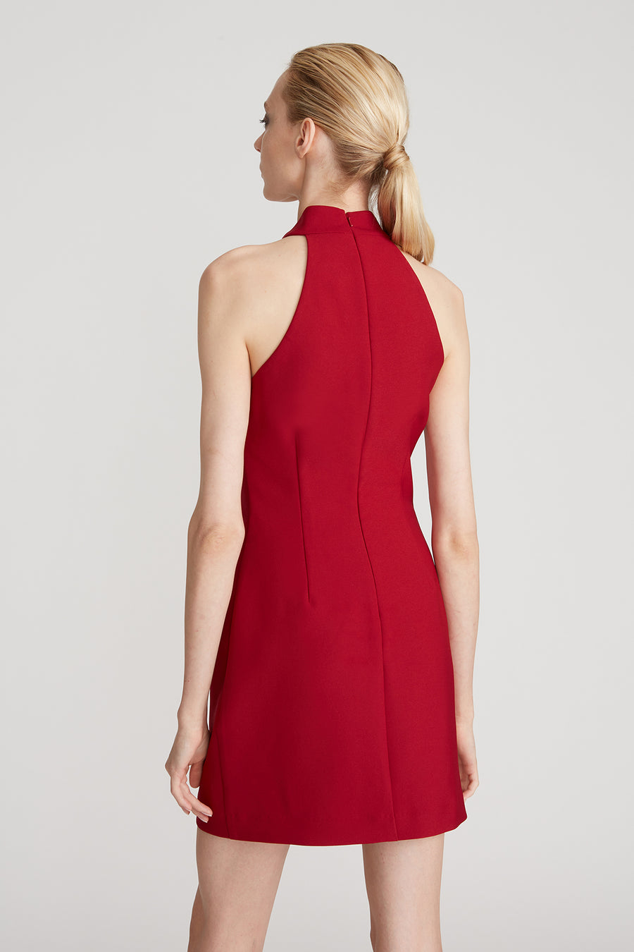 halston heritage pleated halter dress Halston Heritage Pleated crepe midi dress size 4 &339