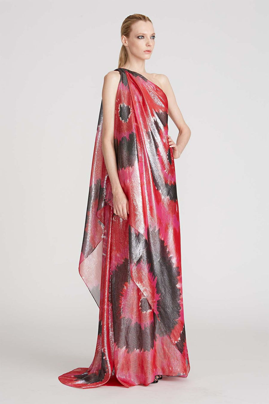 Beverly Printed Lurex Gown