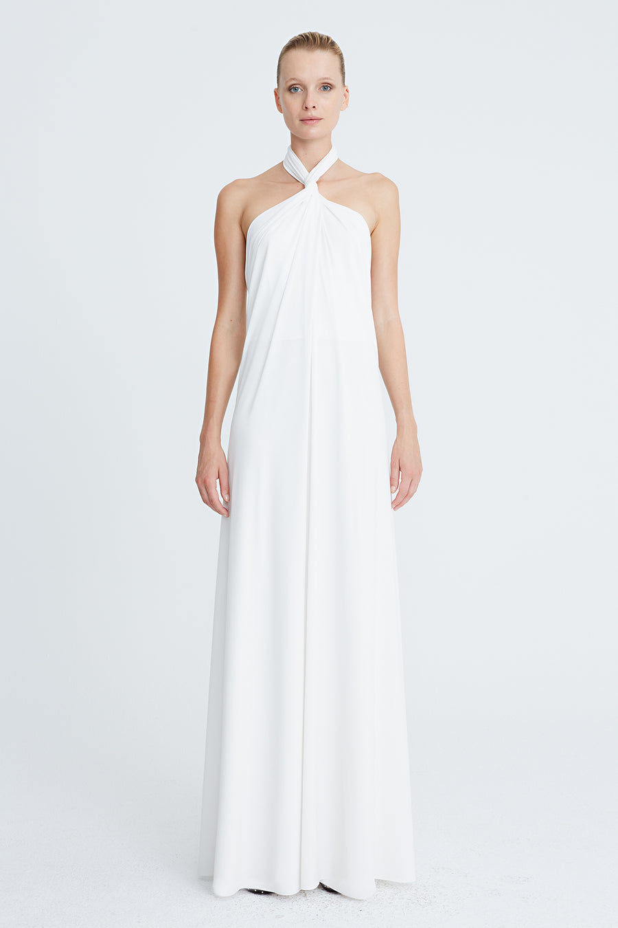 Lilah Jersey Twist Halter Gown Halston Lilah Jersey Twist Halter Gown Halston
