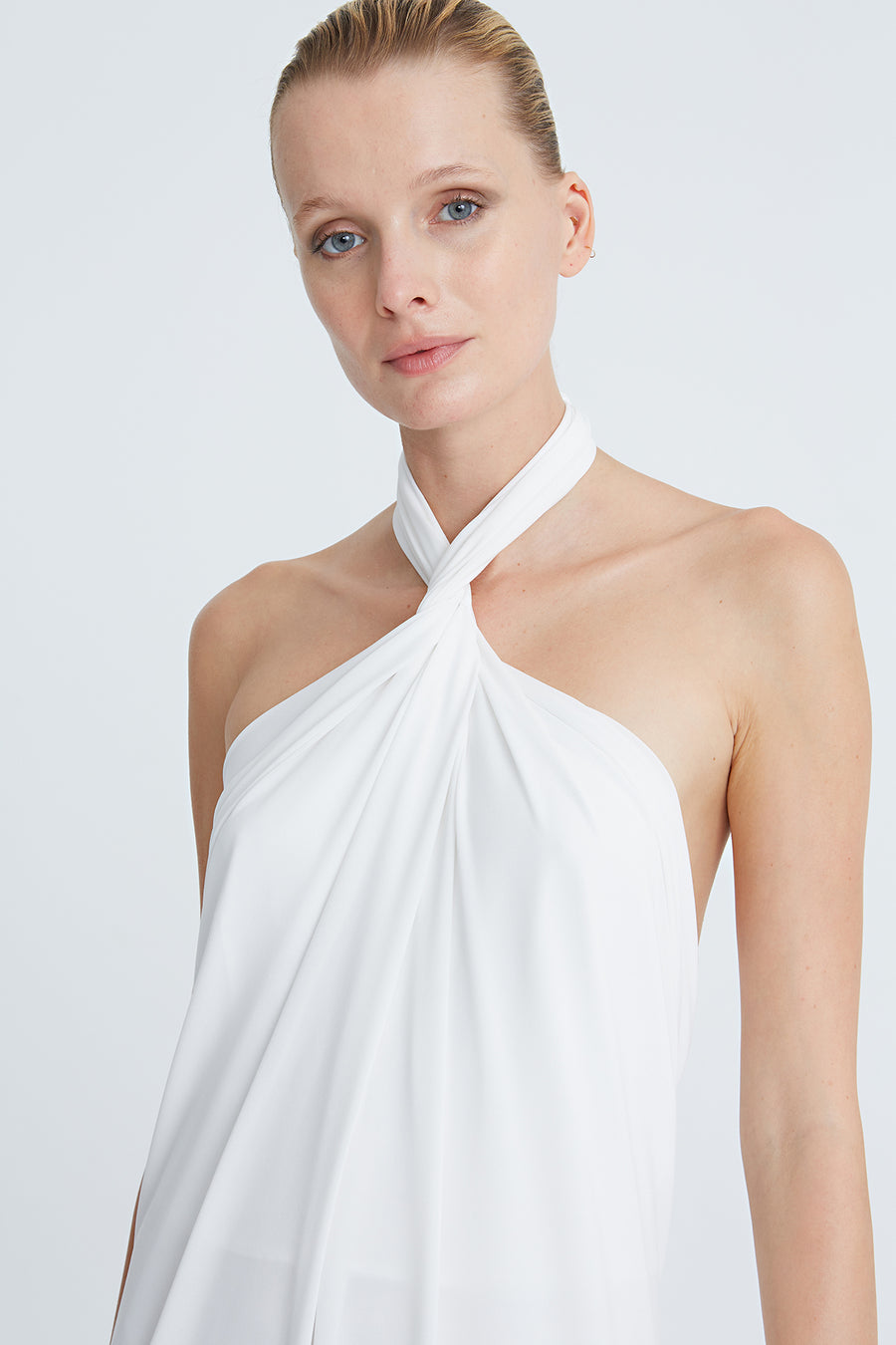 Lilah Jersey Twist Halter Gown