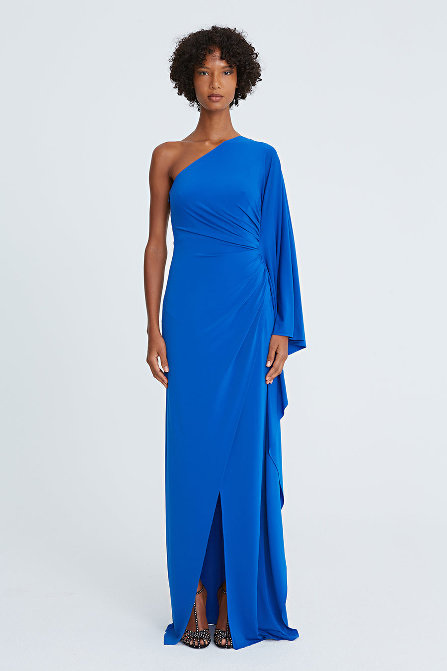 Ellen Jersey Cape Sleeve Gown – Halston