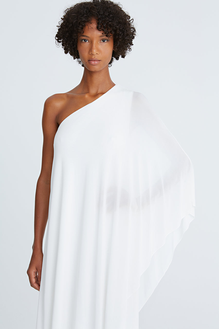 Sylvie Jersey Cape Sleeve Gown