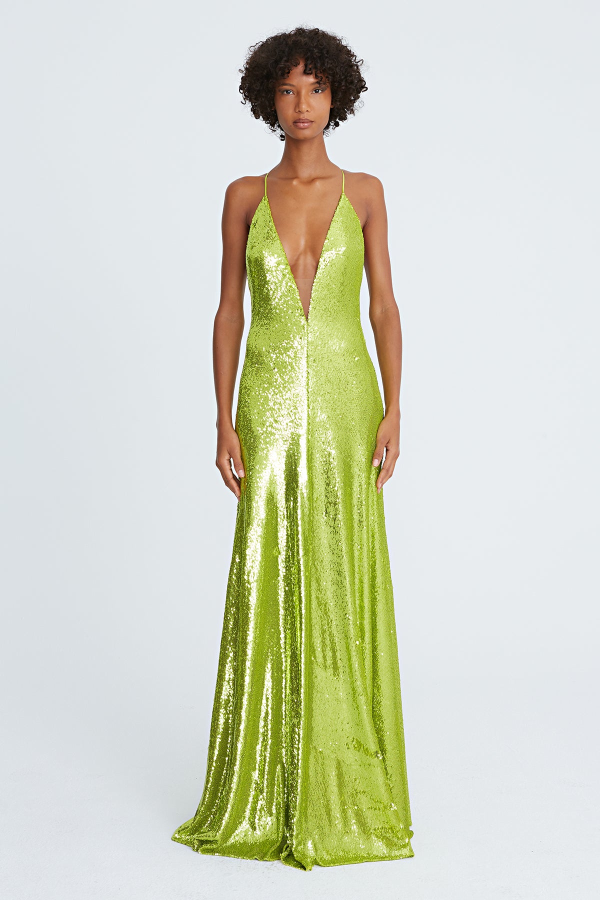 Kiara Sequin V-Neck Gown