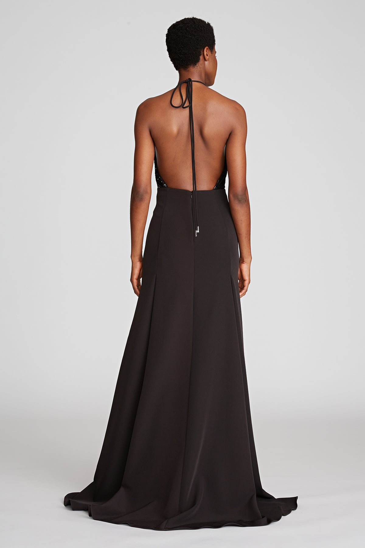 Lacey Gown In Crepe/Sequins – Halston