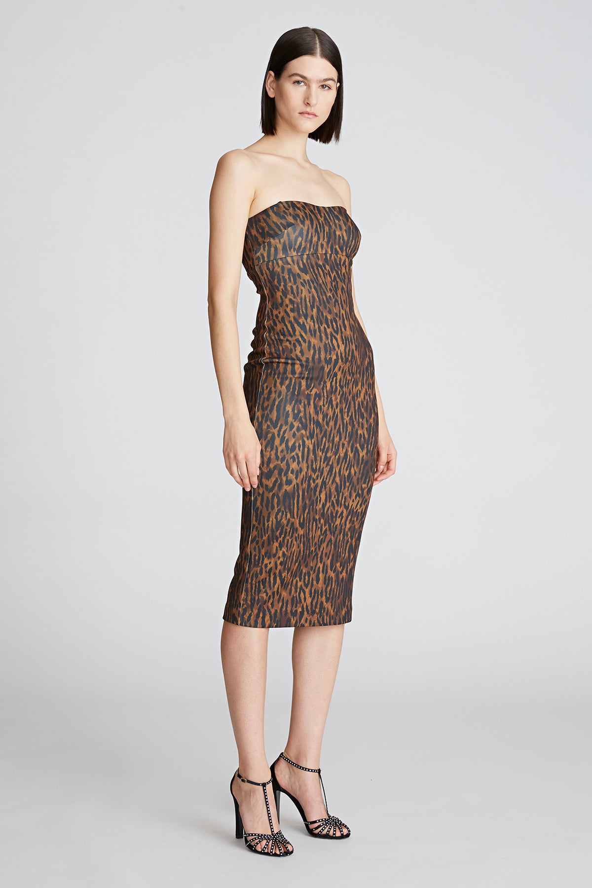 Emilia Dress In Leopard Scuba – Halston