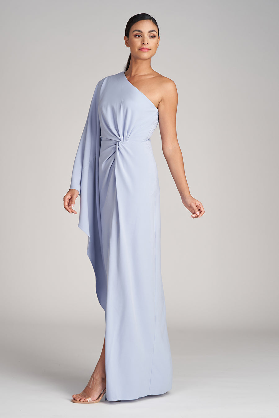 Ariella Ivory Stretch Crepe Gown