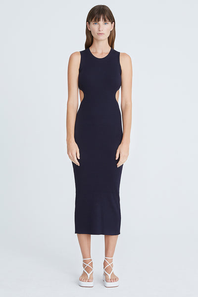 Alena Knit Waist Cut Out Dress  Halston