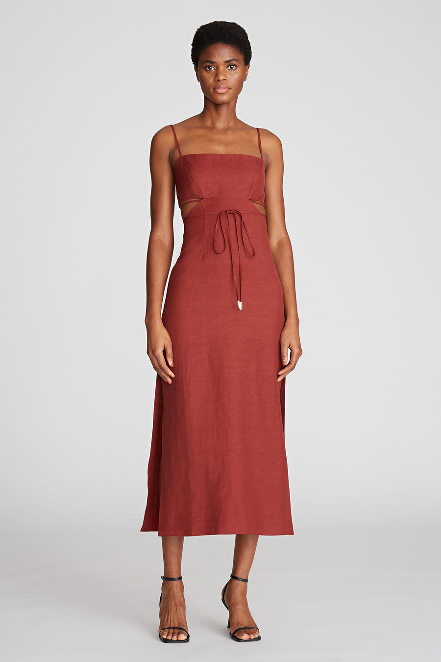 Eli Dress In Viscose Linen Halston Eli Dress In Viscose Linen Halston