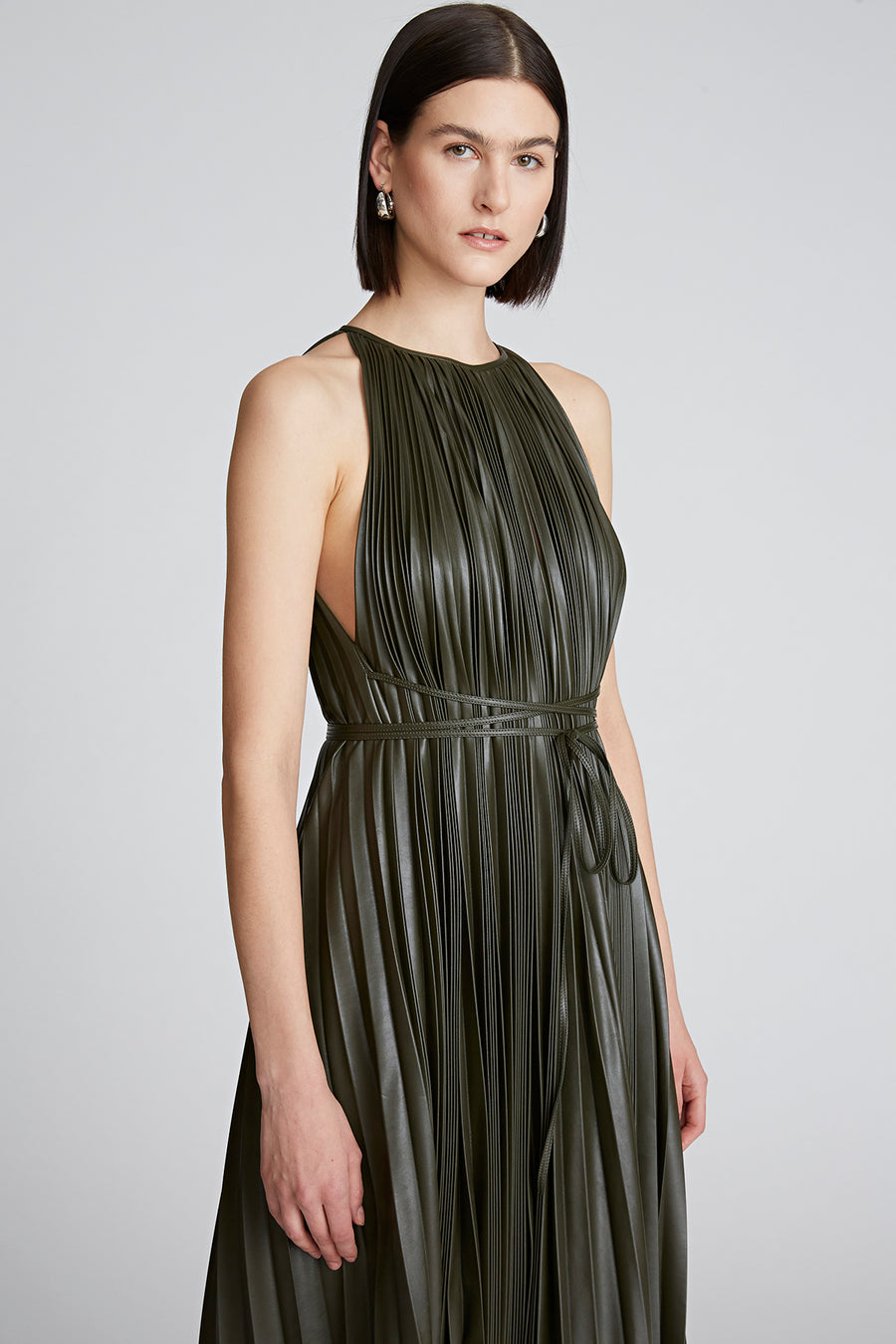 Noah Dress In Pleated Leather