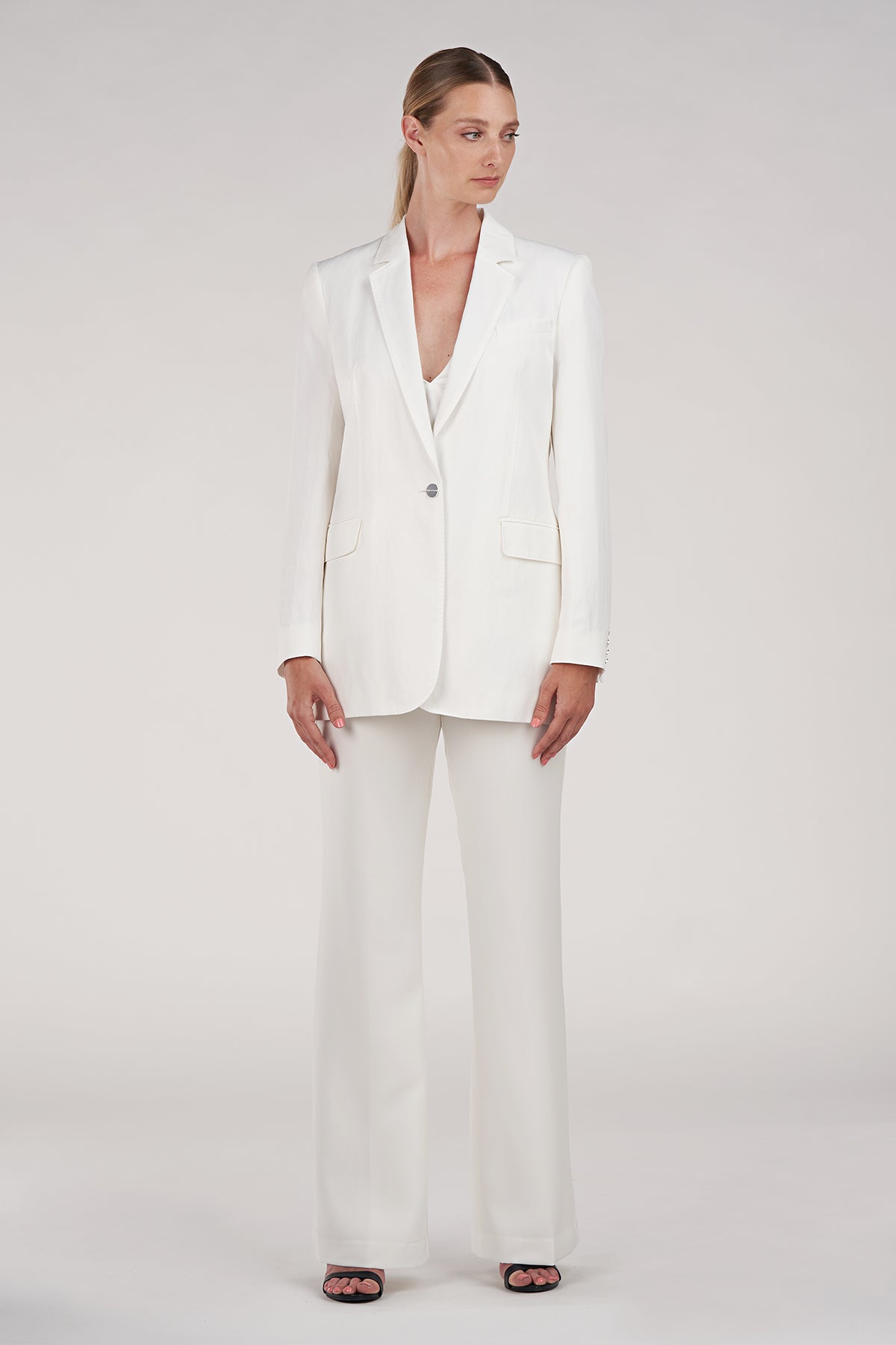 Jamie Blazer In Viscose Linen – Halston