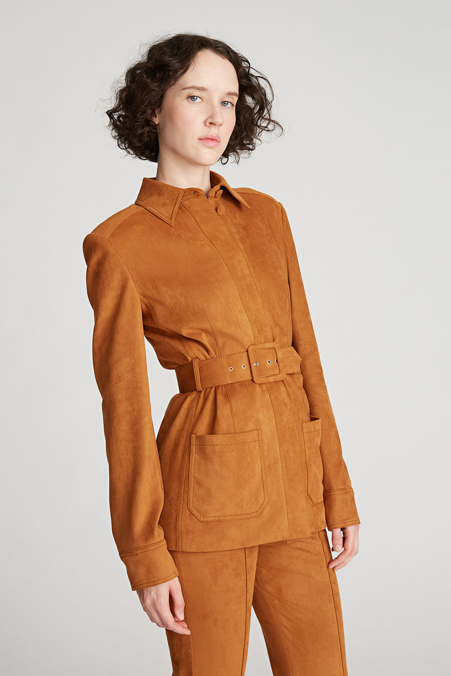 halston suede shirt dress Halston Ultrasuede green shirt dress rare 70s