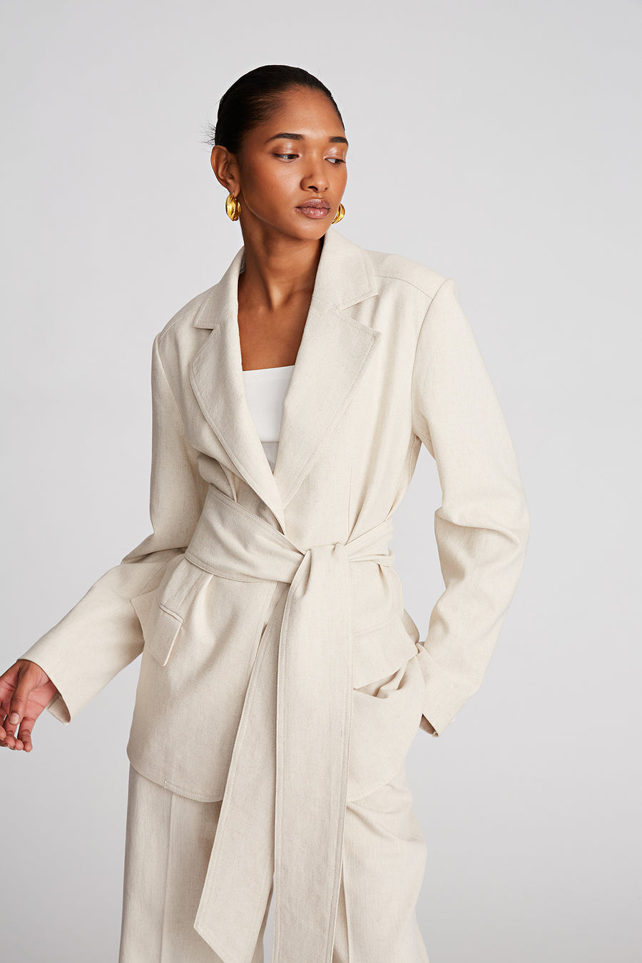 Adley Jacket In Linen Suiting