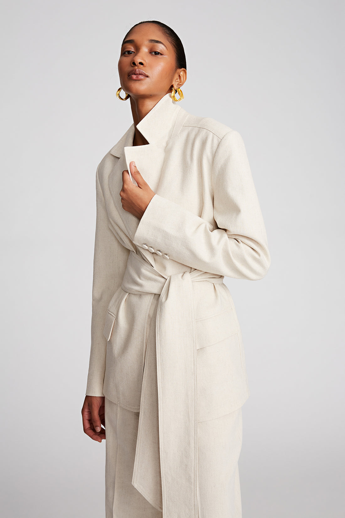 Adley Jacket In Linen Suiting – Halston