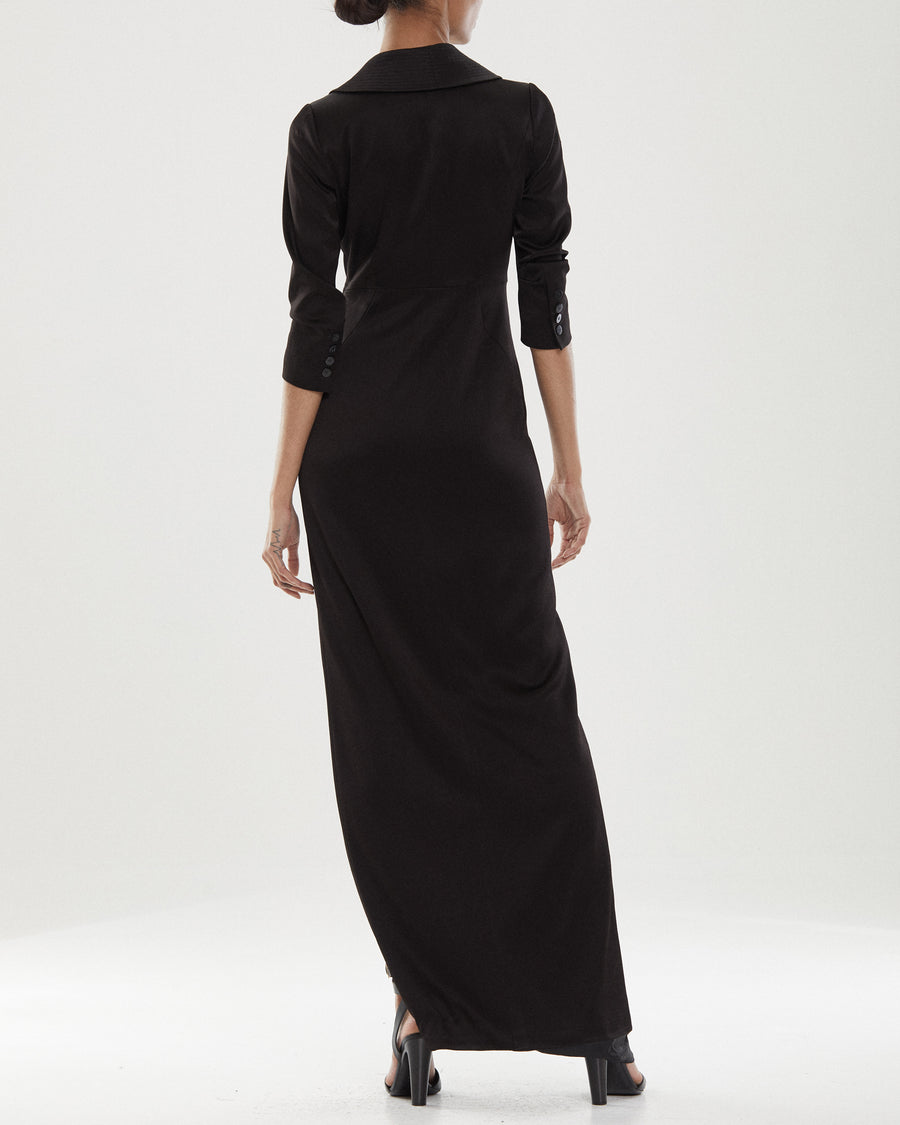Halston - Kate 3/4 Slv Tuxedo Gown Halston - Kate 3/4 Slv Tuxedo Gown